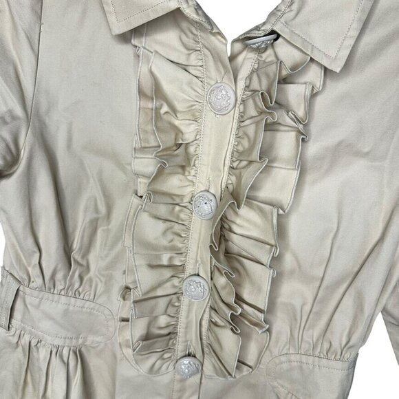 Manoush By‎ Anthropologie Jacket Womens Beige Ruffled 3/4 Sleeve Size M - Picture 2 of 9